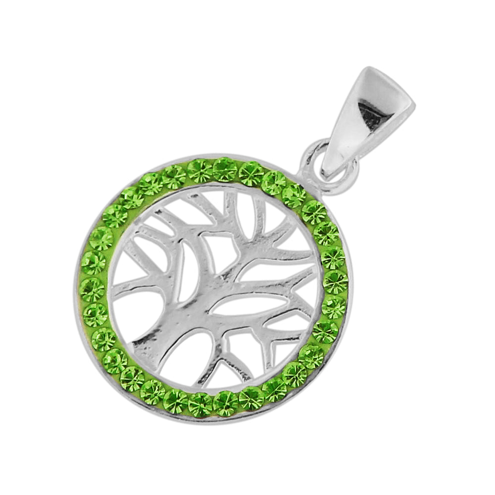 Jeweled Tree of Life 925 Sterling Silver Pendant