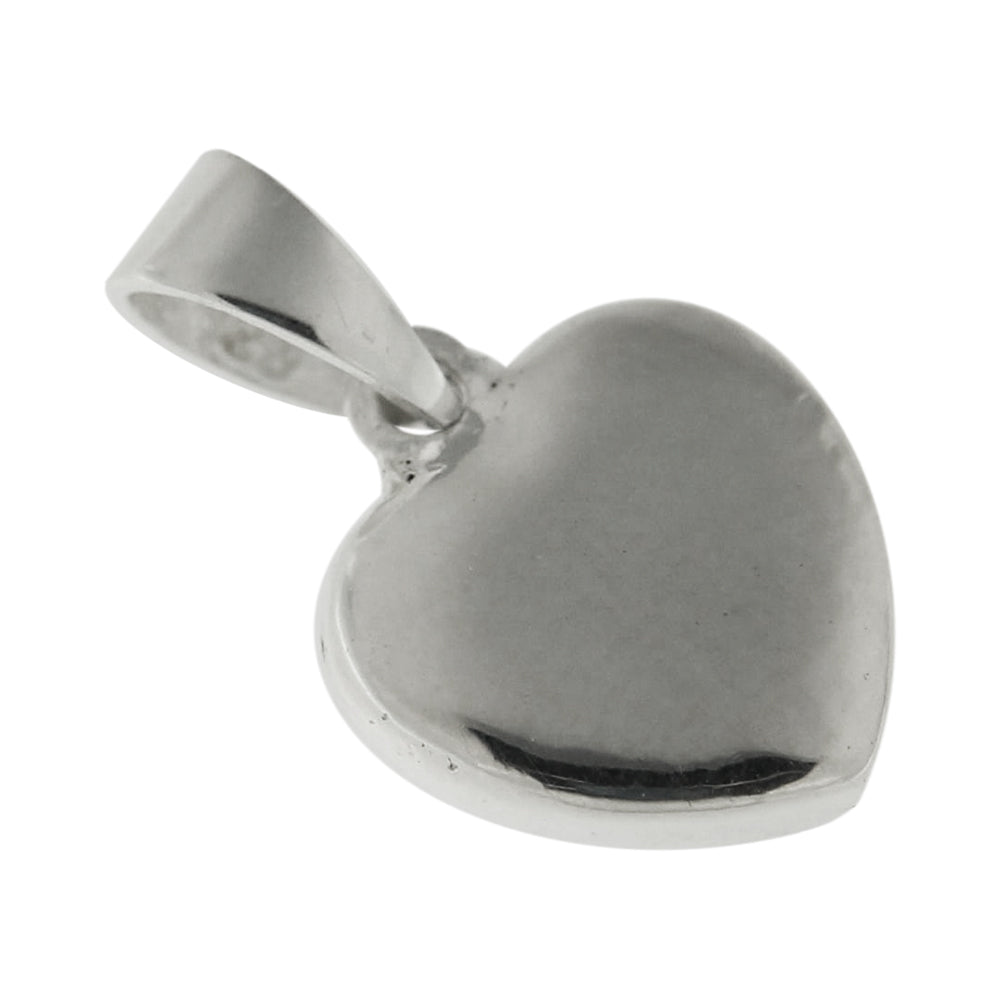 925 Sterling Silver Jeweled Plain Heart Pendant
