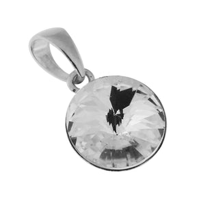 925 Sterling Silver 11 mm Round Stone Pendant