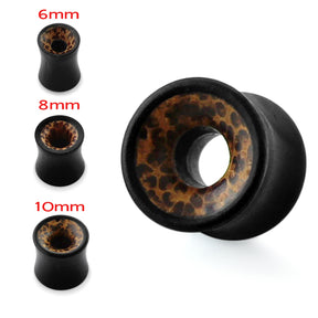 Double Flared Organic Palm and Iron Wood Tunnel Ear Gauges Plug