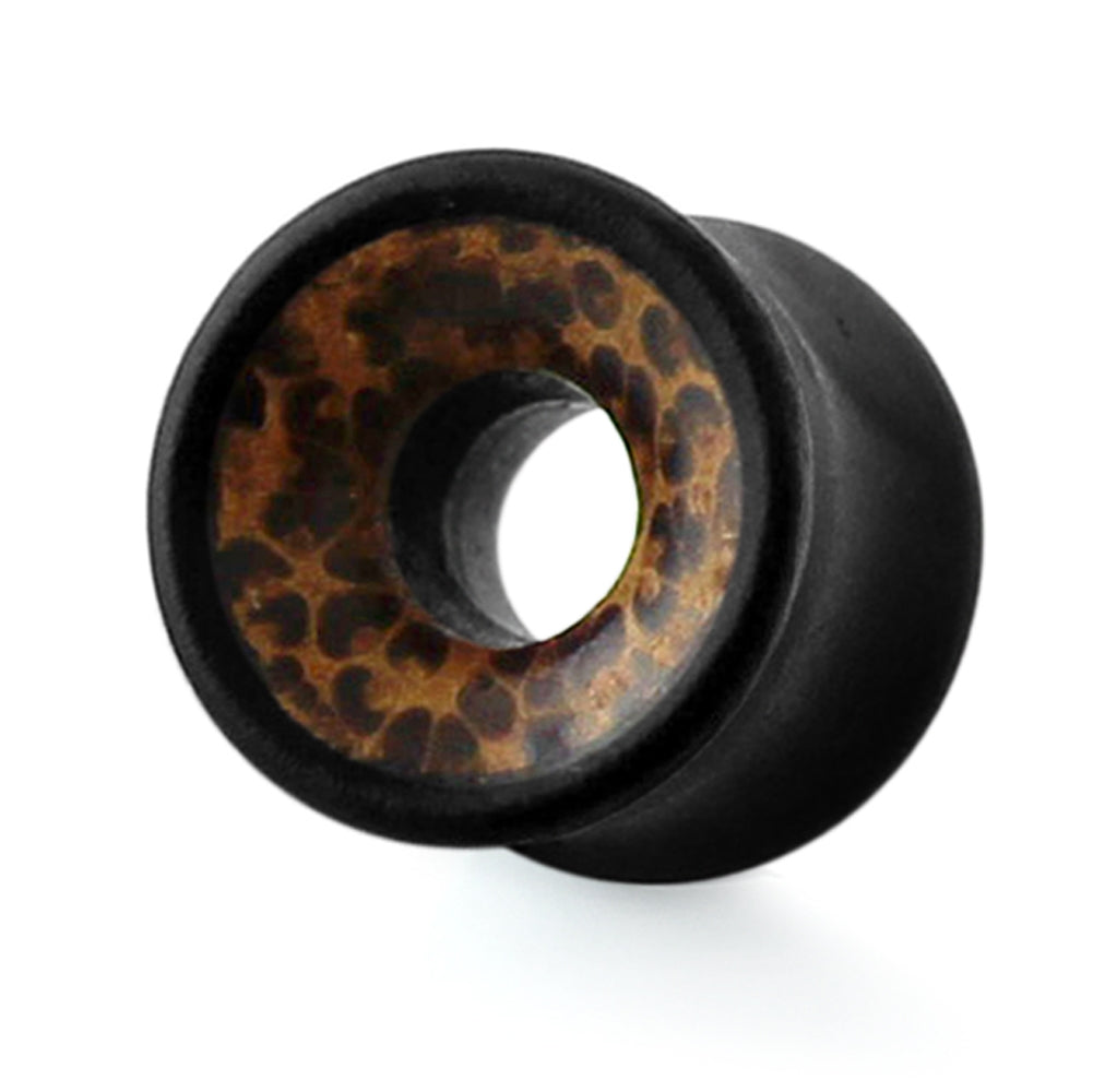 Double Flared Organic Palm and Iron Wood Tunnel Ear Gauges Plug