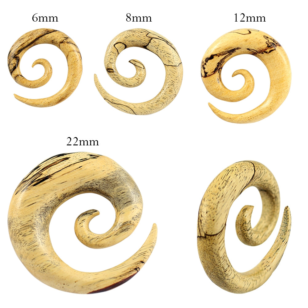 Organic Tamarind Wood Spiral Ear Expander Gauges