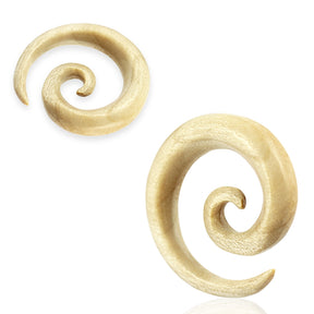 Organic Crocodile Wood Spiral Ear Expander Gauges