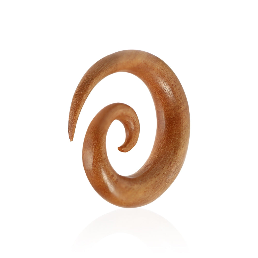 Organic Saba Wood Spiral Ear Expander Gauges