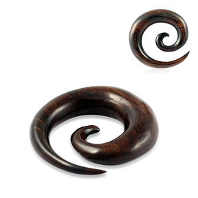 Organic Sono Wood Spiral Ear Expander Gauges