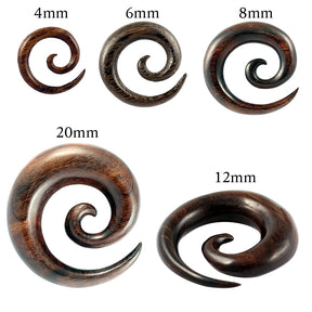 Organic Sono Wood Spiral Ear Expander Gauges