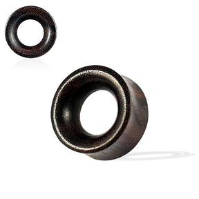 Double Flared Organic Dark Iron Wood Tunnel Ear Plug Gauges