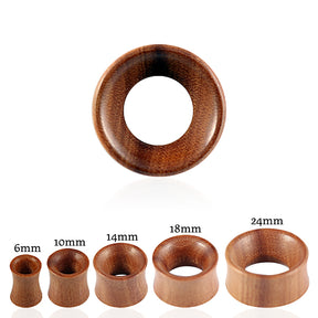 Double Flared Organic Teak Wood Tunnel Ear Plug Gauges