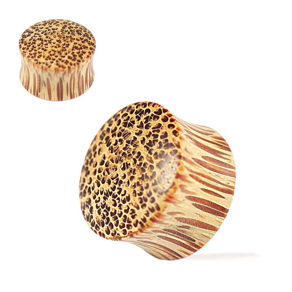 Double Flared Organic Coco Wood Convex Saddle Ear Gauges Plug