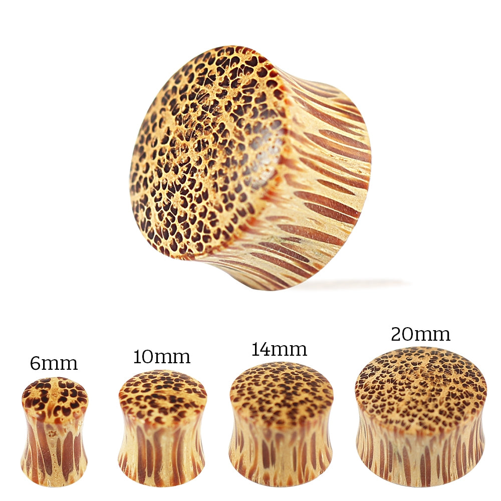 Double Flared Organic Coco Wood Convex Saddle Ear Gauges Plug