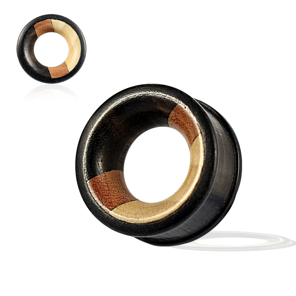 Organic Iron, Saba and Crocodile Ribbed Edge Tunnel Ear Gauges Plug