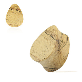 Double Flared Organic Tamarind Wood Flat Teardrop Saddle Ear Gauges Plug