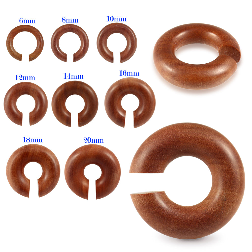 Organic Sawo Wood Ear Hoop Gauges Plug