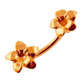 Ross Gold Platted Plain Plumeria Flowers Spinal Belly Button Ring