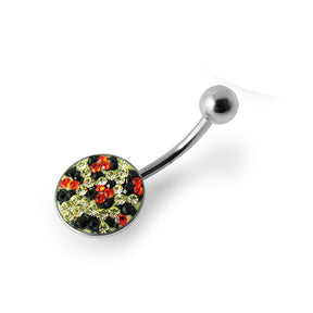 Mix Color Crystal stone Jeweled Design Belly Ring with steel Base SBLY015