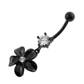 Dangling Multi Jeweled Heart Belly Button Ring