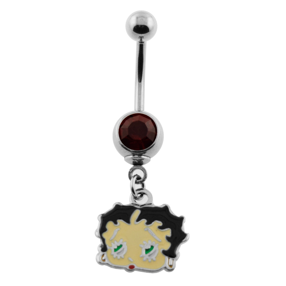 Dangling Multi Jeweled Heart Belly Button Ring