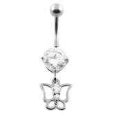 Jeweled Butterfly Cut out Belly Button Piercing