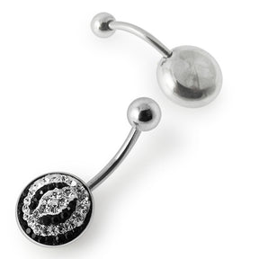 Crystal Stone Belly Ring with Steel Base SBLY09