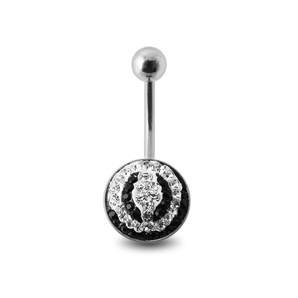 Crystal Stone Belly Ring with Steel Base SBLY09