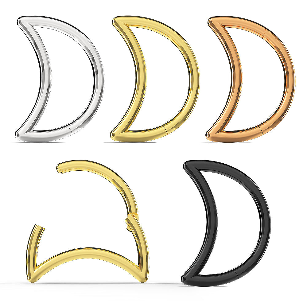 Small Moon Nose Hoop Segment Clicker Ring