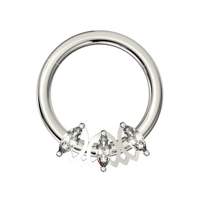 Triple Marquise CZ Stone Segment Clicker Ring