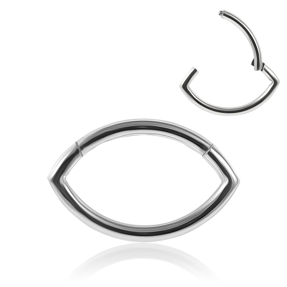 316L Surgical Steel Oval Shape Classic Hinged Segment Clicker Ring