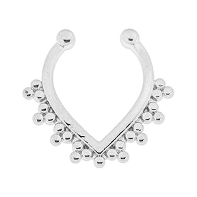 Tribal Dots V Shape Non Piercing Fake Clip on Septum Ring