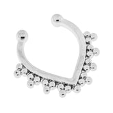 Tribal Dots V Shape Non Piercing Fake Clip on Septum Ring