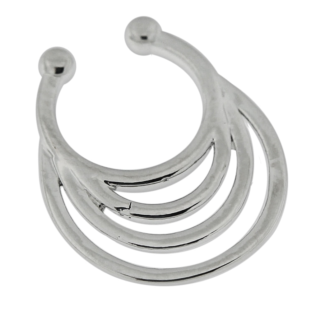 Multi Waves Non Piercing Fake Clip on Septum Ring