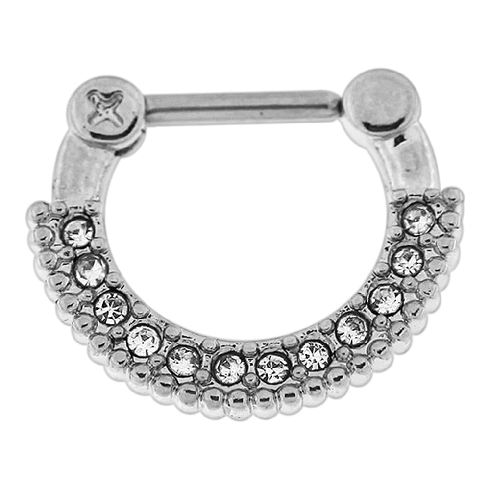 Single Line Micro Paved Septum Clicker Piercing