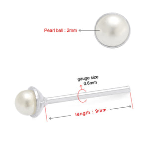 Pearl Ball Straight Nose Pin