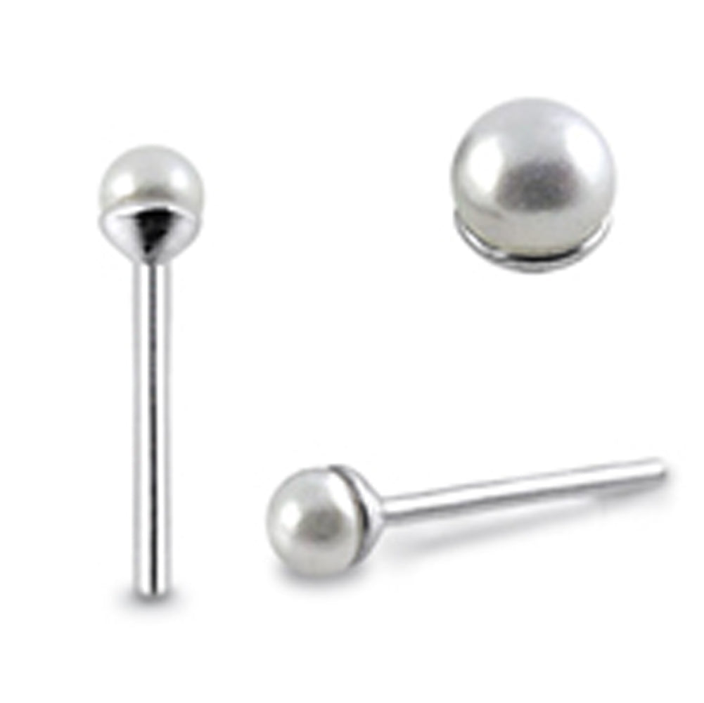 Pearl Ball Straight Nose Pin