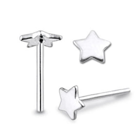 Flat Plain Star Straight Nose Pin