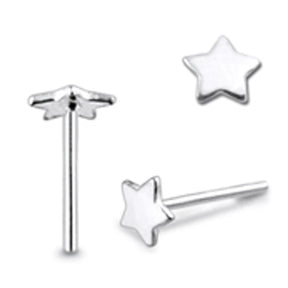 Flat Plain Star Straight Nose Pin