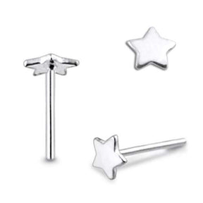 Flat Plain Star Straight Nose Pin