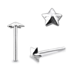 Flat Emboss Star Straight Nose Pin