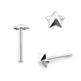 Flat Emboss Star Straight Nose Pin