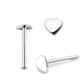 Plain Heart Straight Nose Pin