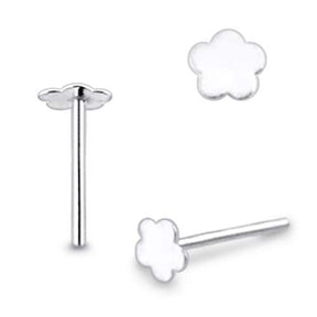 Flat Plain Flower Straight Nose Pin