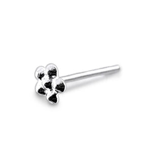 Embossed Plain Flower Straight Nose Pin