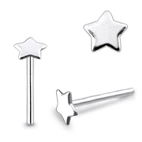 Plain Tiny Star Straight Nose Pin