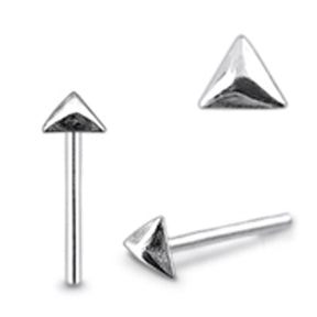 Plain Triangle Pyramid Straight Nose Pin