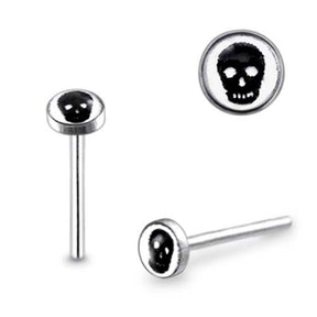 3mm Skull Logo Straight Nose Pin