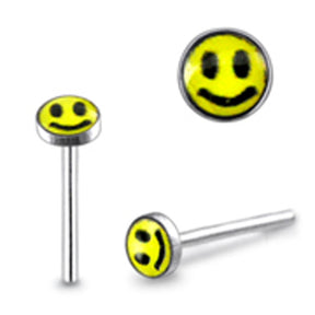 3mm Smiley Logo Straight Nose Pin