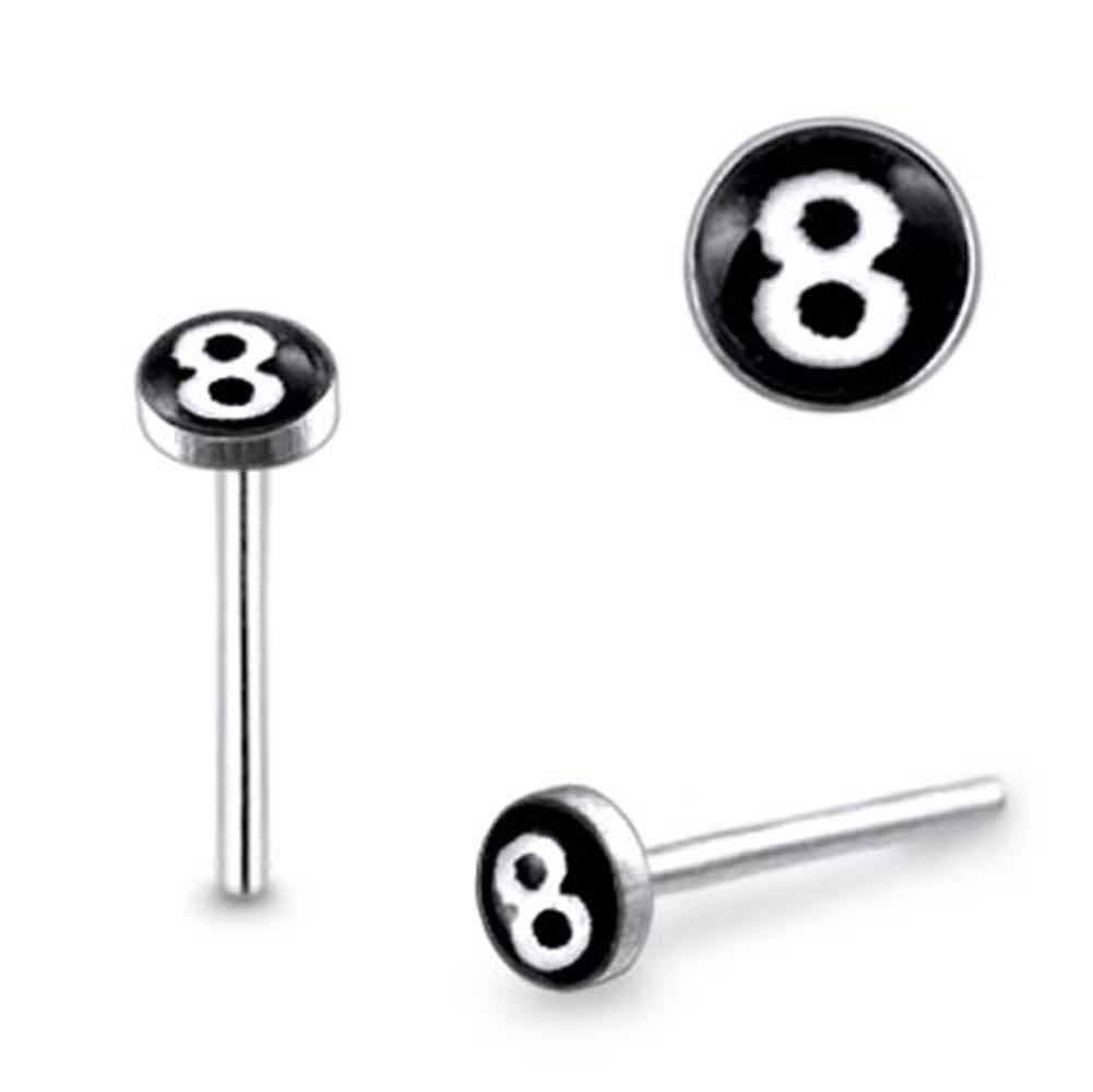 3mm Number Eight Logo Straight Nose Pin