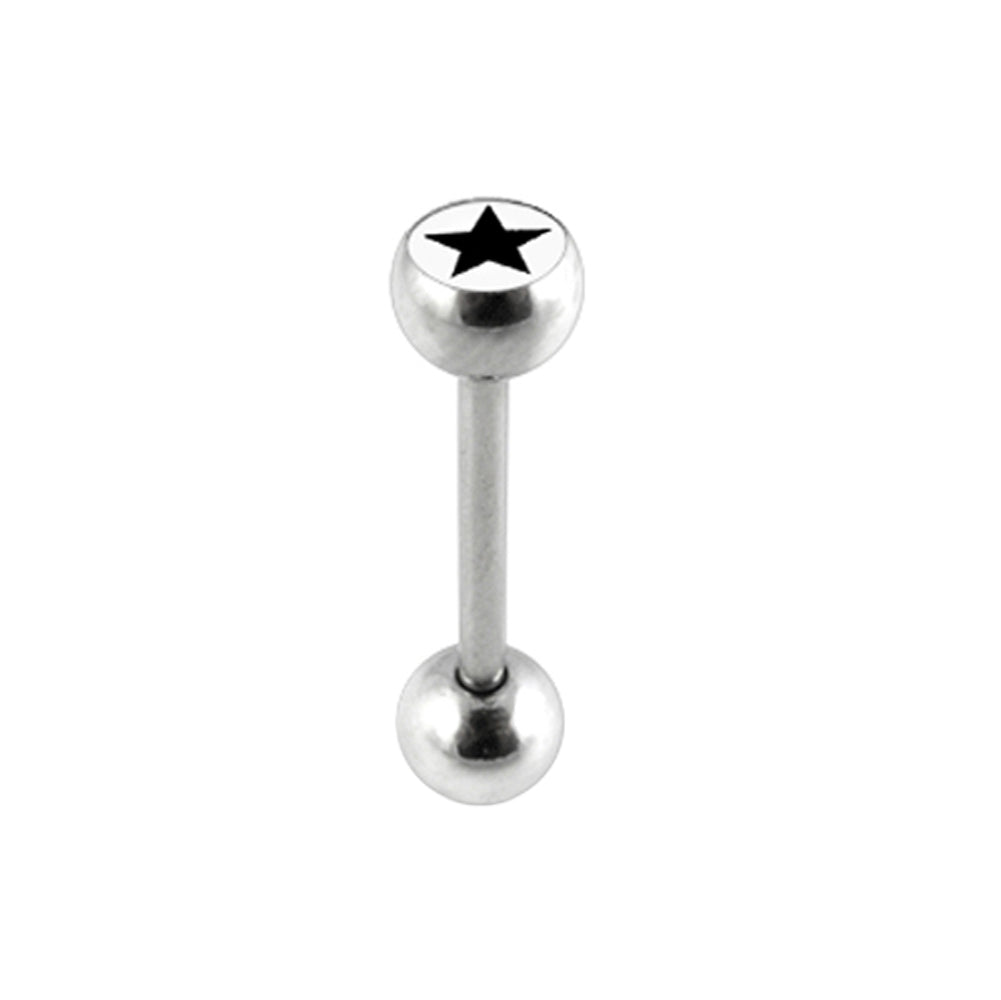 Black STAR Logo Tongue Ring