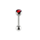 LIKING TONGUE in Black Logo Tongue Ring