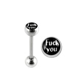 FUCK YOU Logo Tongue Ring