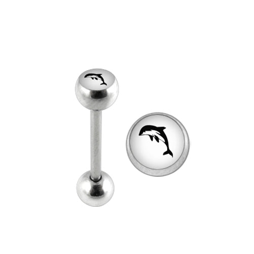 Dolphin Logo Tongue Ring